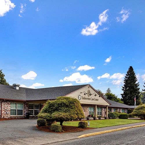 Side view of Timberline Post Acute building